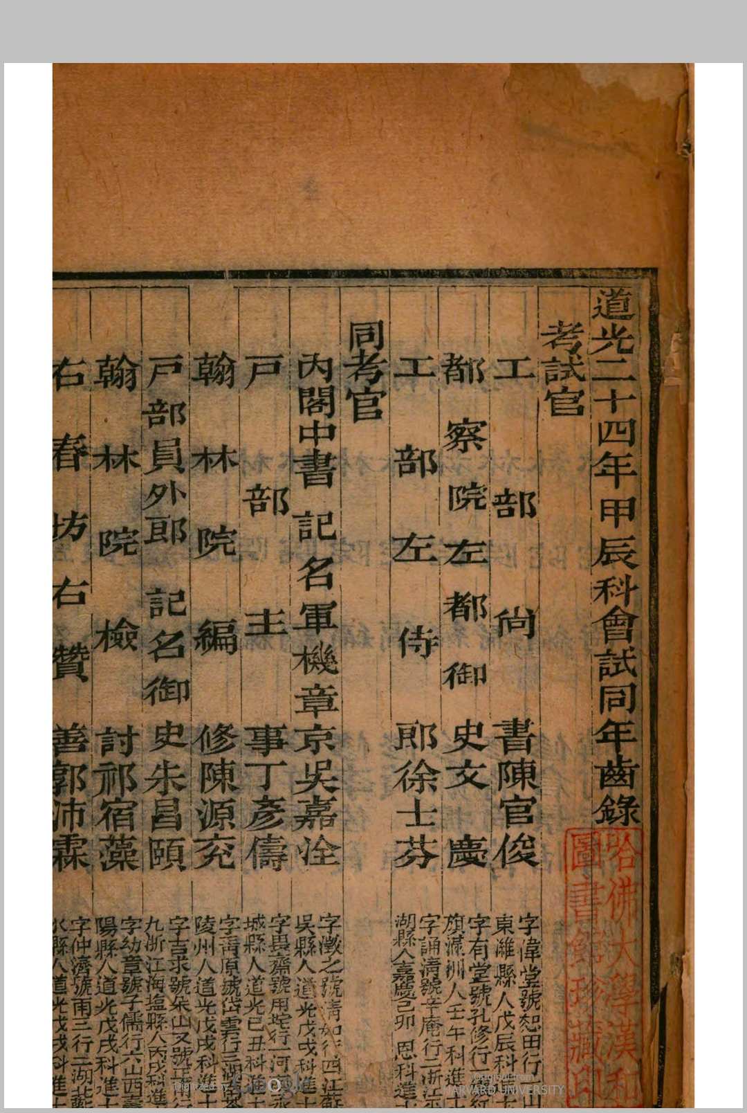 图片[2]中华古籍网-专注古书收集会试同年齿录  (道光24年甲辰科)中华古籍网-专注古书收集中华古籍网