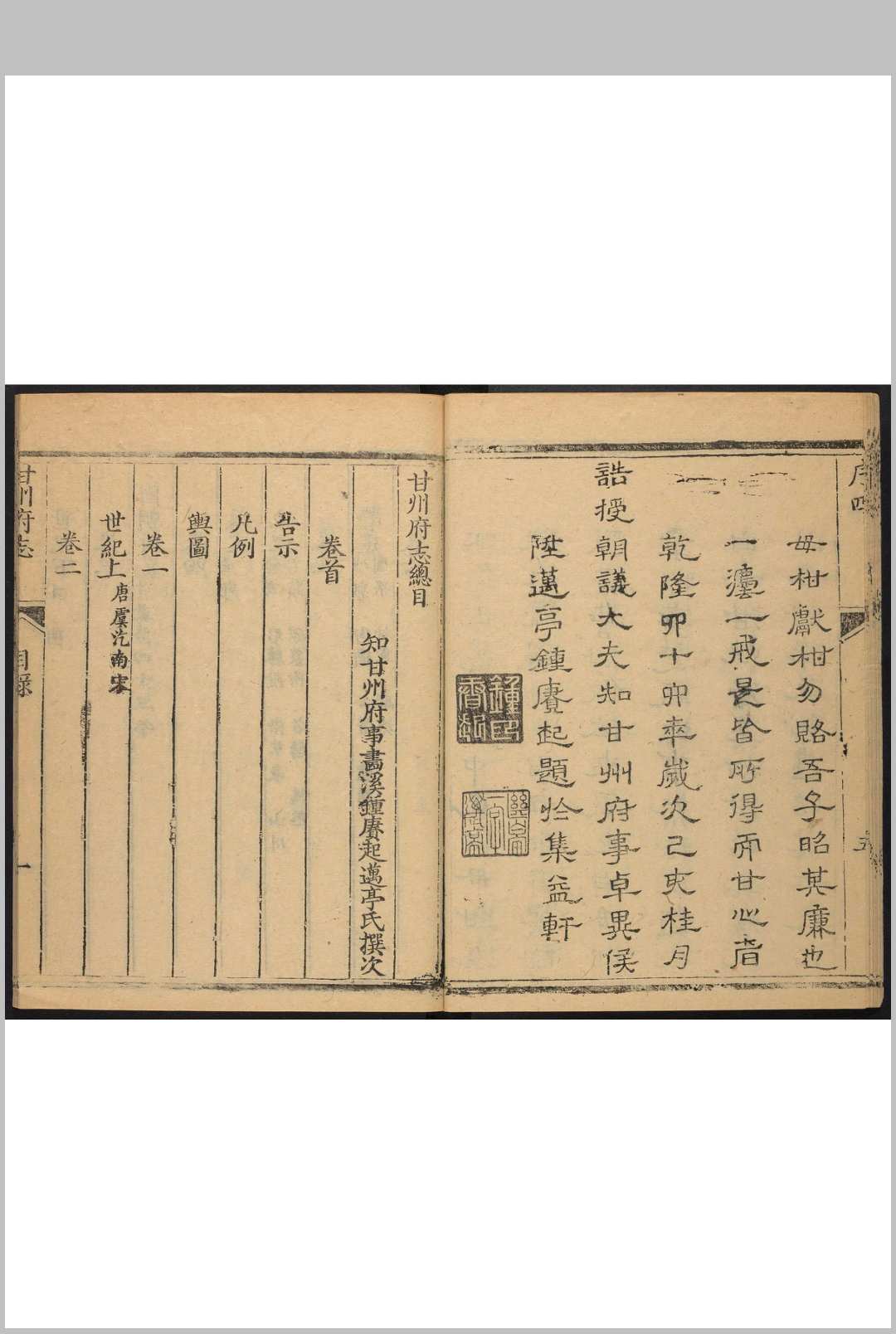 图片[2]中华古籍网-专注古书收集甘州府志  16卷, 附卷首  1卷 锺赓起纂修. 乾隆44年(乾隆55年增刻, 嘉庆7年再增刻重印)中华古籍网-专注古书收集中华古籍网