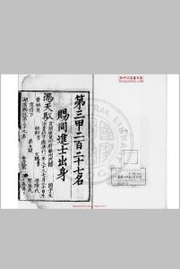 嘉靖十四年进士登科录 (明)夏言编 明嘉靖间(1522-1566)刊本中华古籍网-专注古书收集中华古籍网