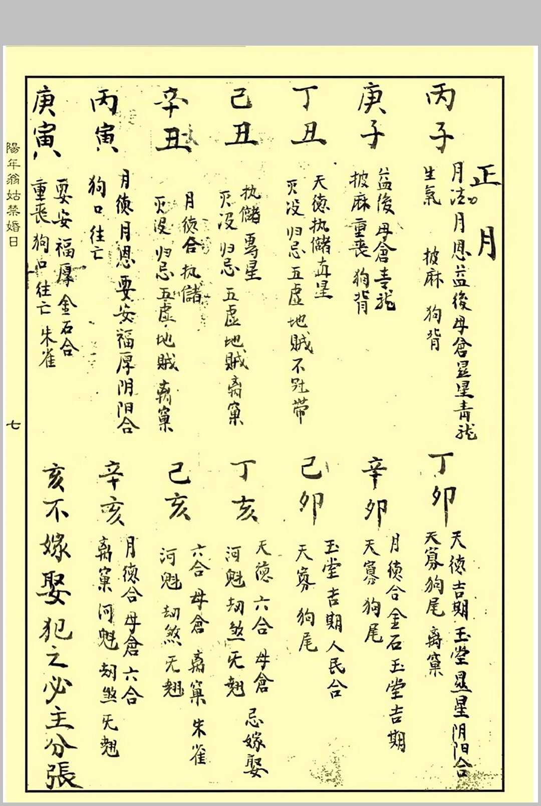 图片[7]中华古籍网-专注古书收集《阳年翁姑禁婚日》（婚元捷要）中华古籍网-专注古书收集中华古籍网